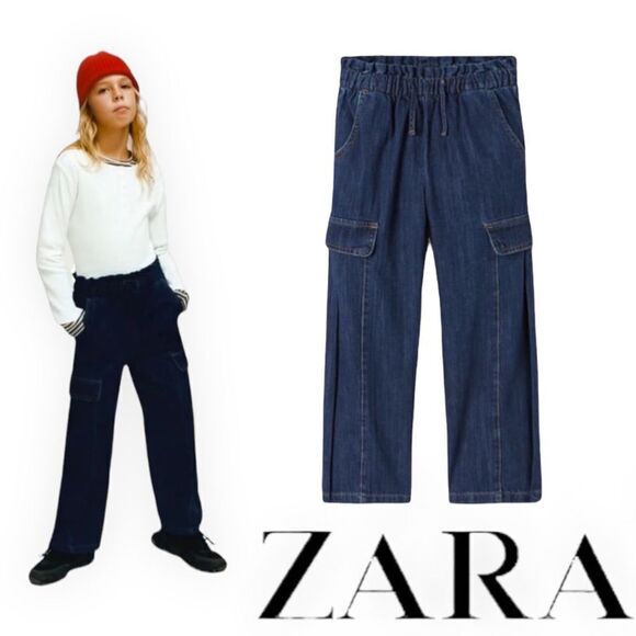 ZARA Kids | Blue | CARGO JEANS WITH DARTS - Picture 1 of 6
